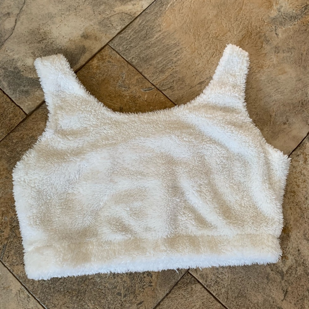 Fluffy White Crop Top